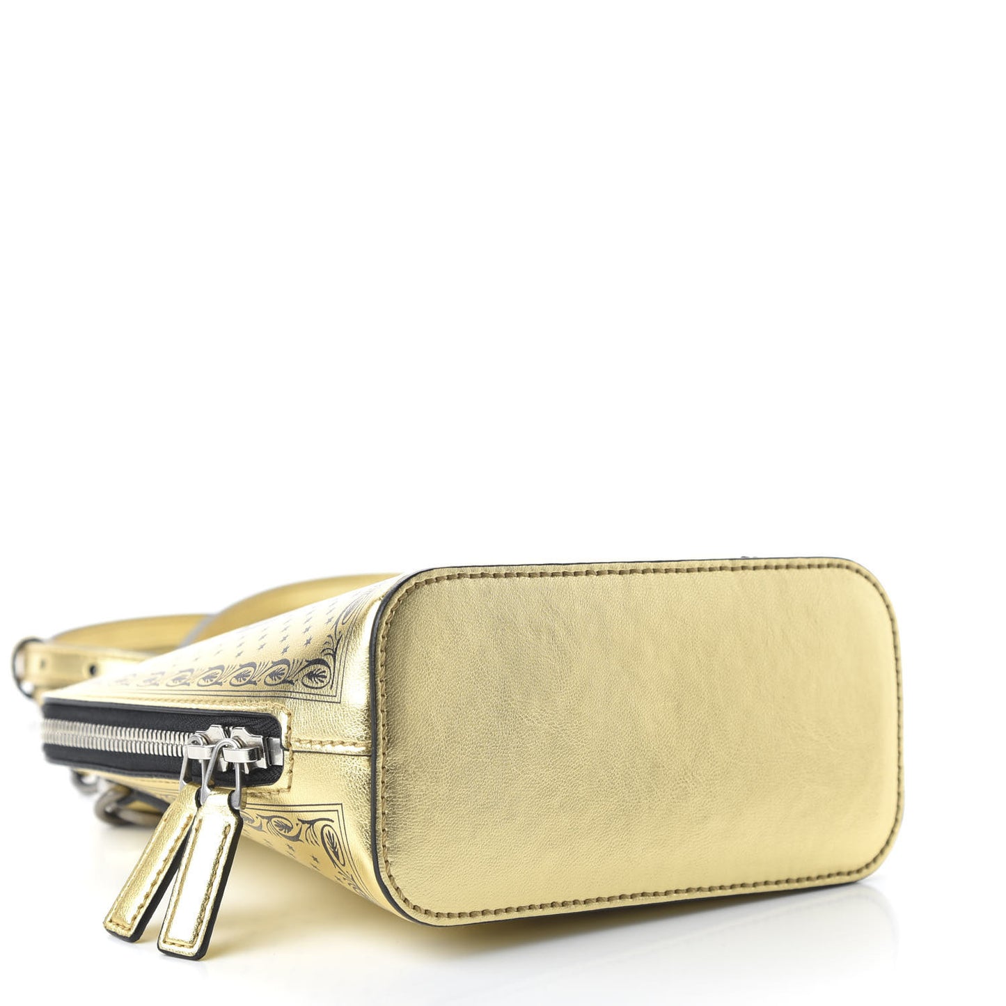 X SEGA Calfskin GUCCY Stars Mini Dome Shoulder Bag Gold