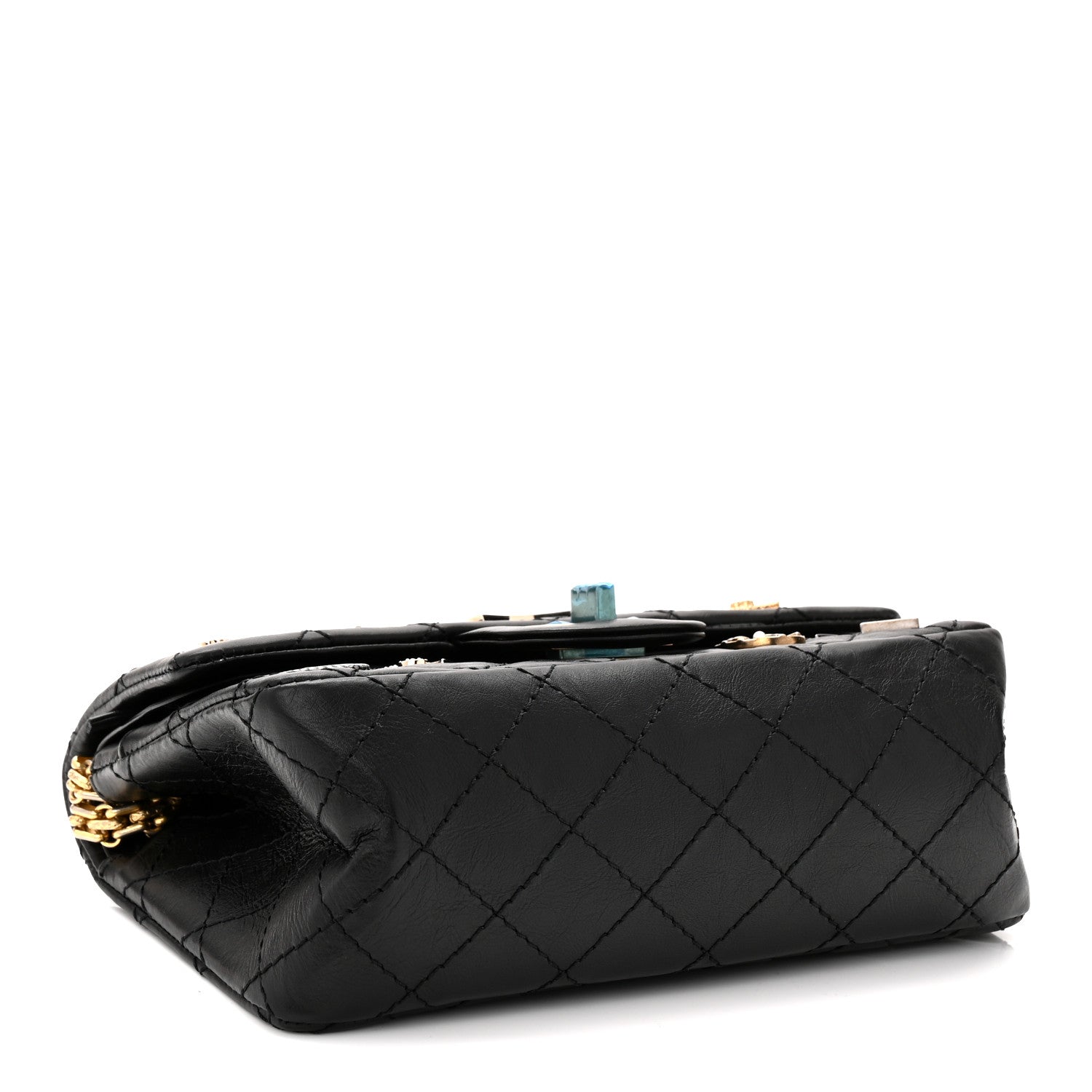Chanel Aged Calfskin Lucky Charms 2.55 Reissue 224 Flap Black 4 of 10