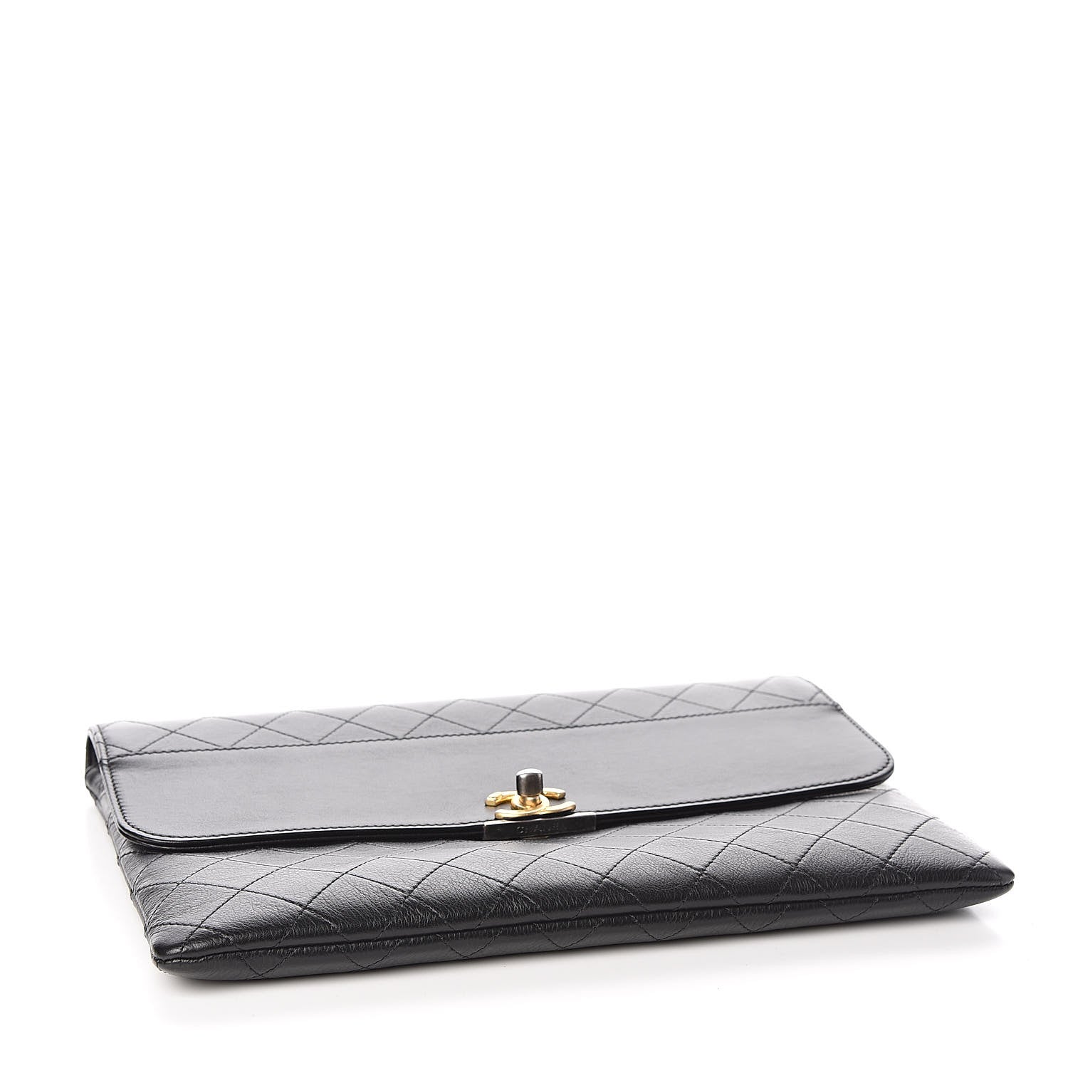 Chanel Calfskin Quilted CC Flap Clutch Black 4 of 8