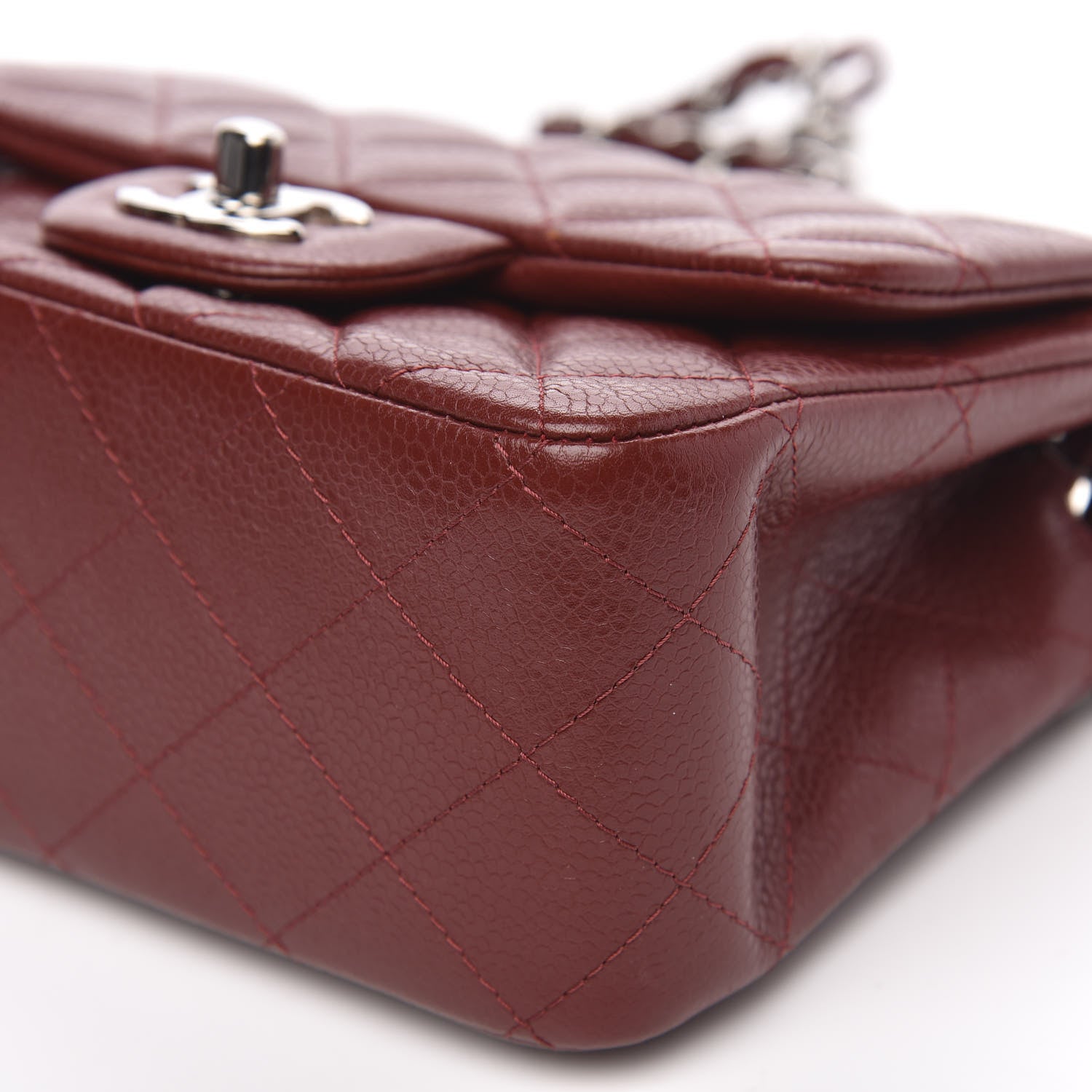 Chanel Caviar Quilted Mini Square Flap Red 9 of 12