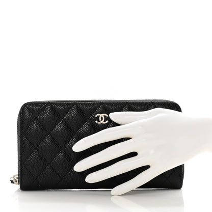 Chanel Caviar Quilted Large Gusset Zip Around Wallet Black 2 of 13