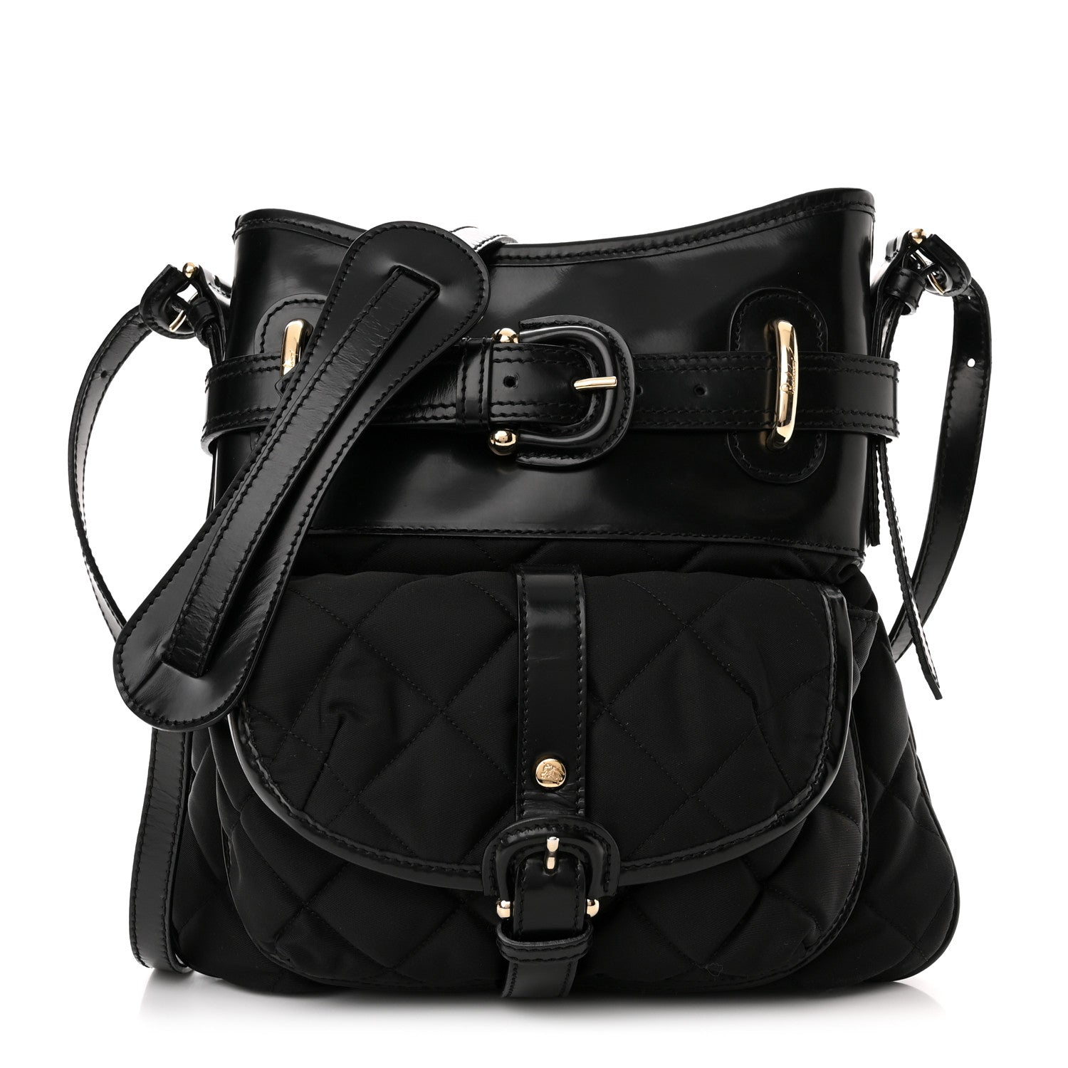 Burberry Nylon Calfskin Quilted Crossbody Bag Black 1 of 11