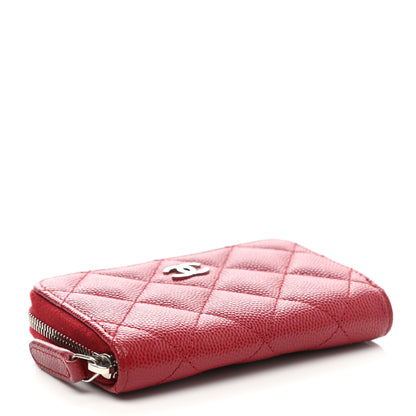 Chanel Caviar Quilted Zip Coin Purse Red 4 of 8