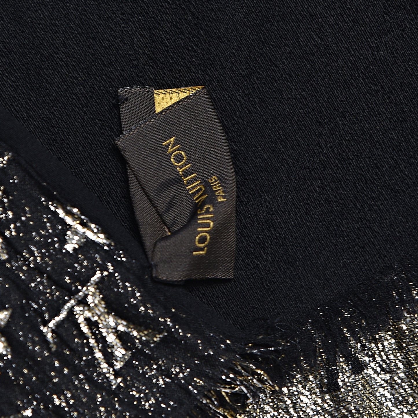 Silk Monogram So Glitter Stole Black