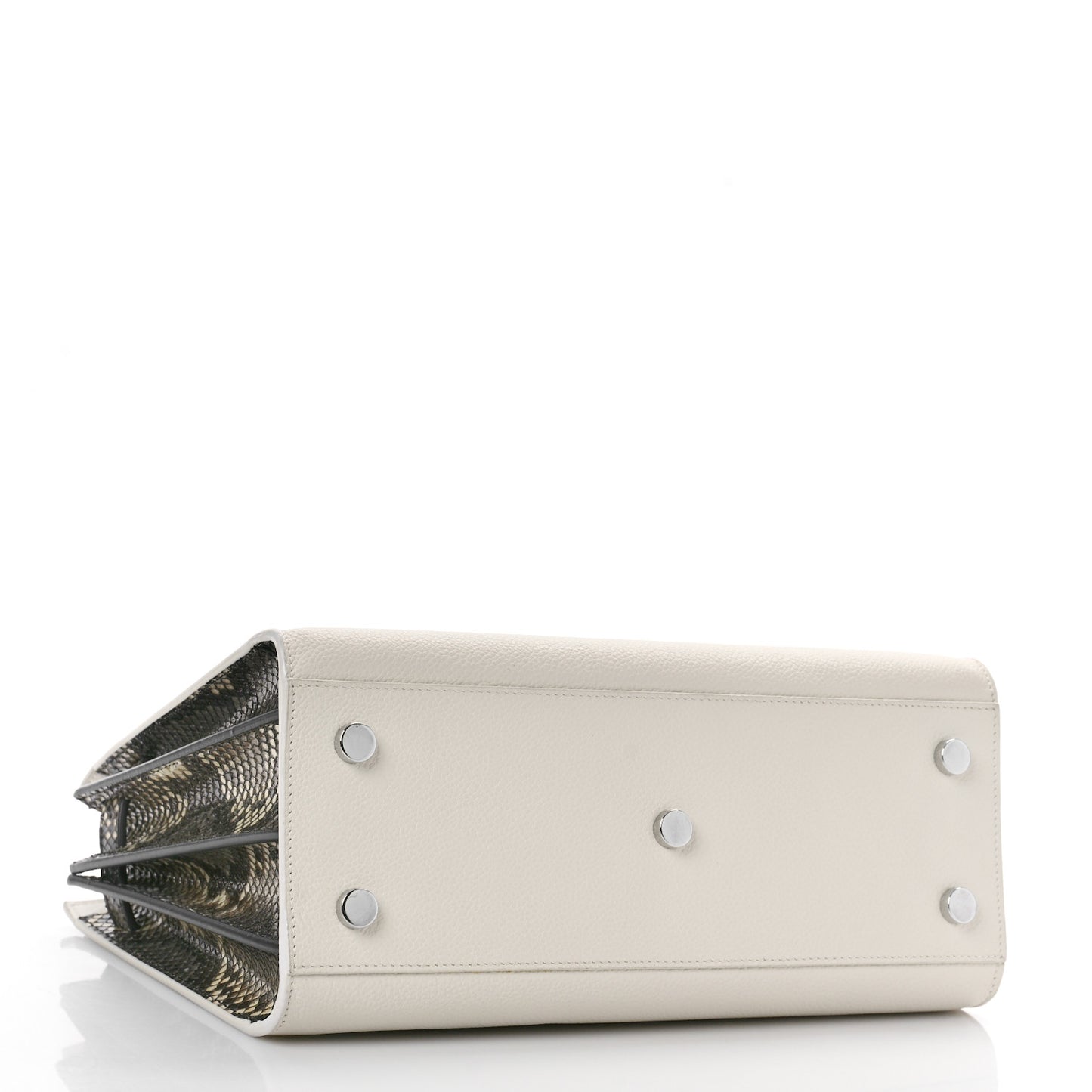 Grained Calfskin Baby Sac De Jour White Black