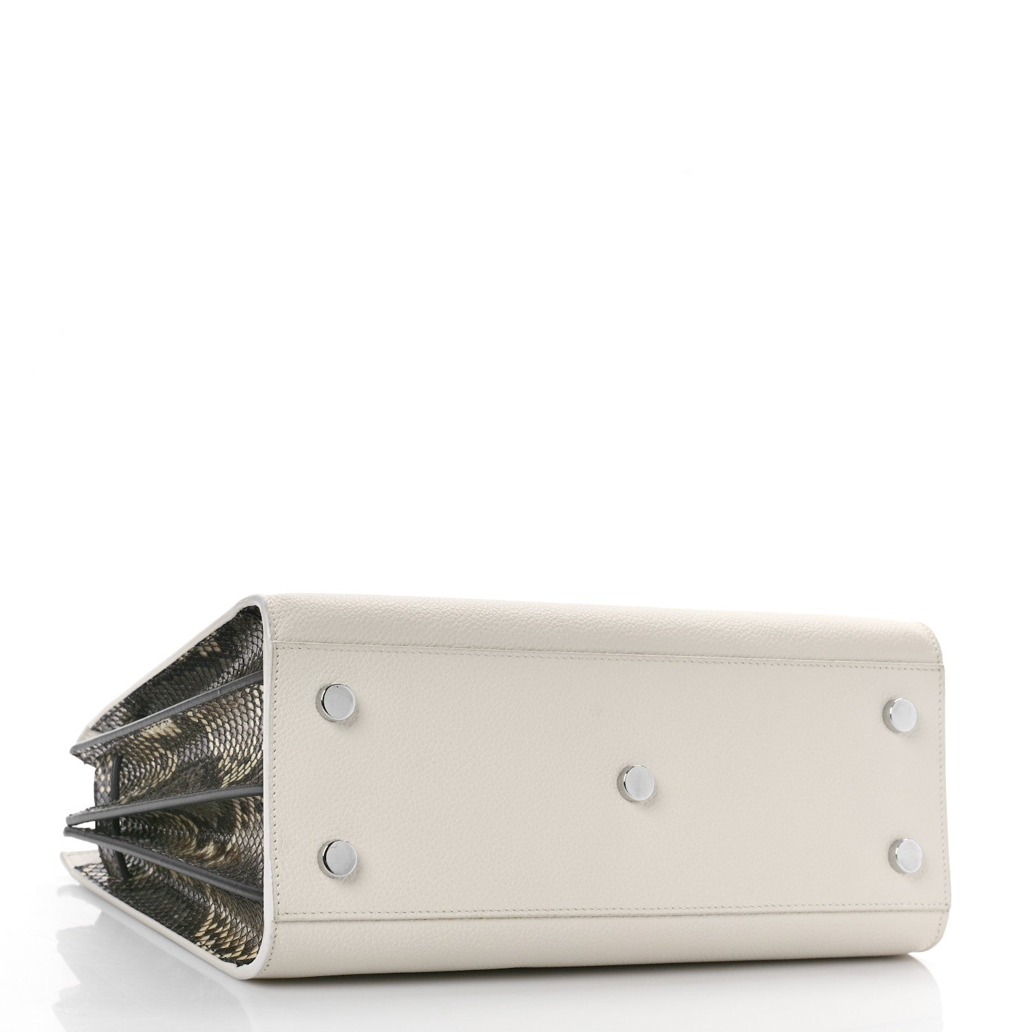 Saint Laurent Grained Calfskin Baby Sac De Jour White Black 5 of 9