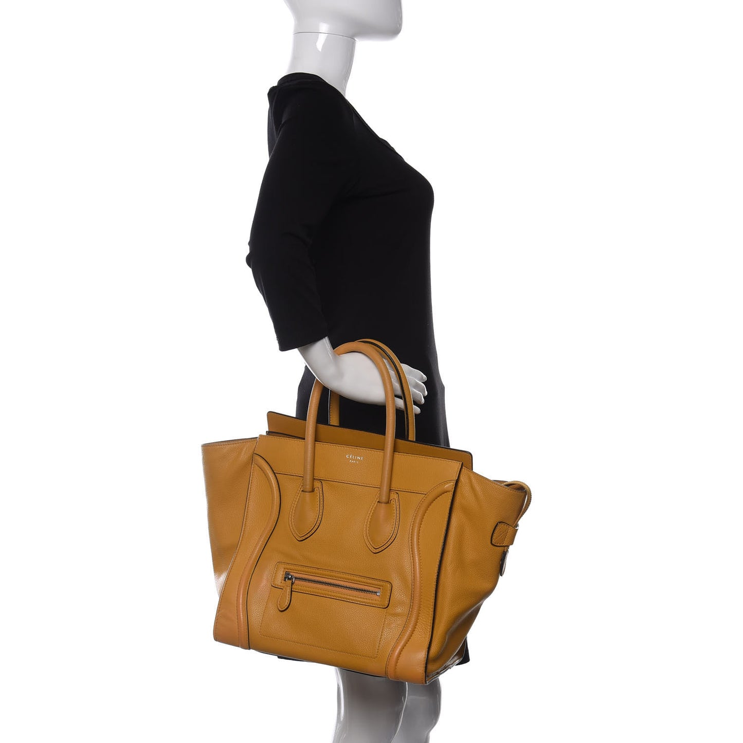 Drummed Calfskin Mini Luggage Ocre