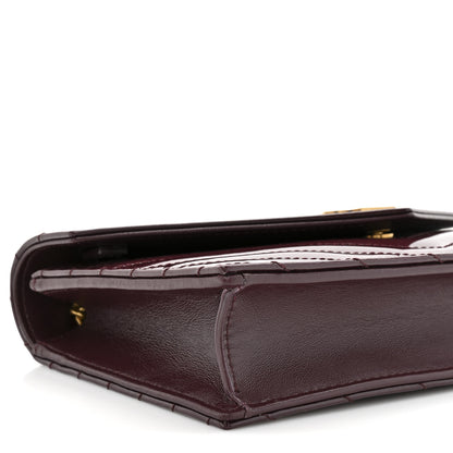 Saint Laurent Vernice Matelasse Chevron Monogram Envelope Chain Wallet Dark Red Wine 9 of 13