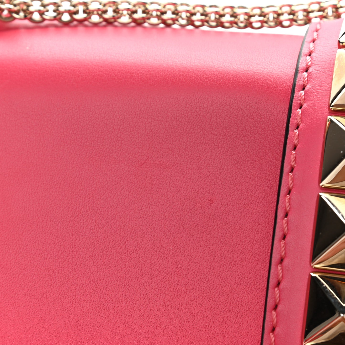 Vitello Medium Glam Lock Rockstud Flap Deep Rose