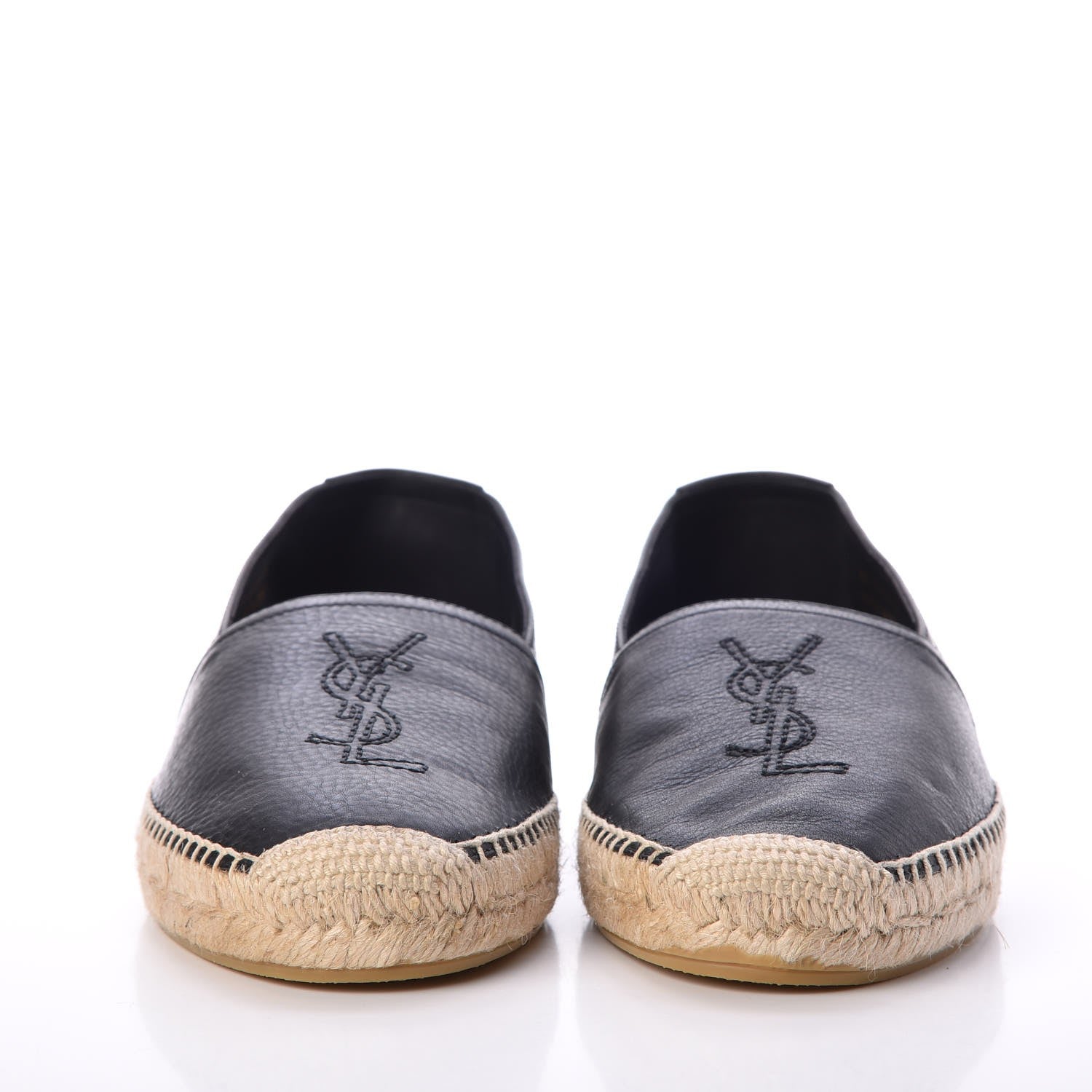 Saint Laurent Lambskin Monogram Espadrilles 39 Black 2 of 13