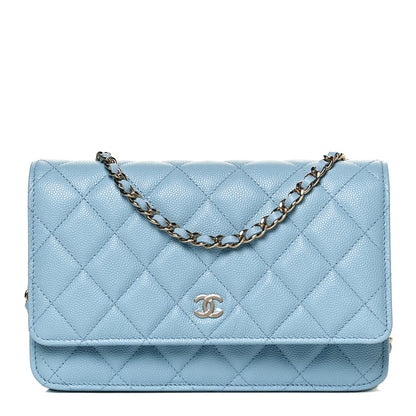 Chanel Caviar Quilted Wallet On Chain WOC Blue 1 of 12