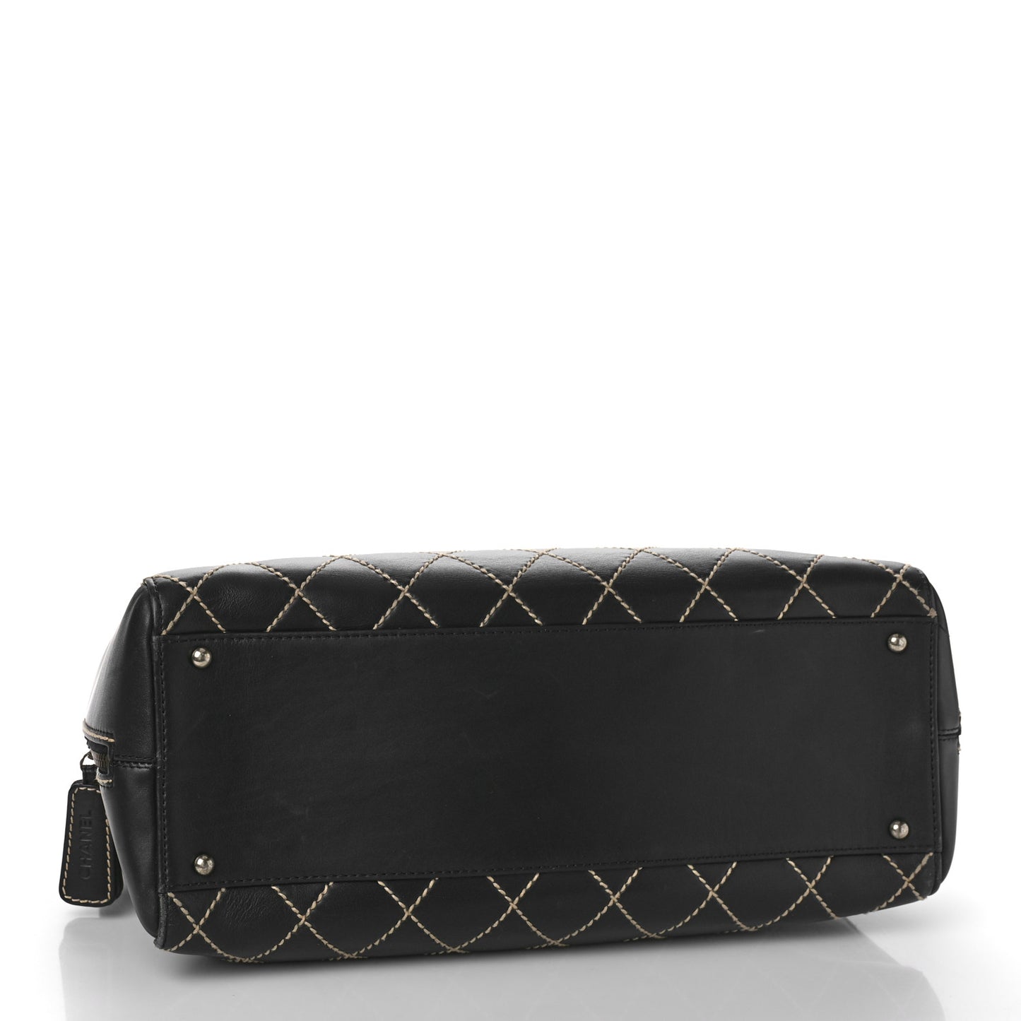 Calfskin Contrast Stitch Surpique Bowler Black