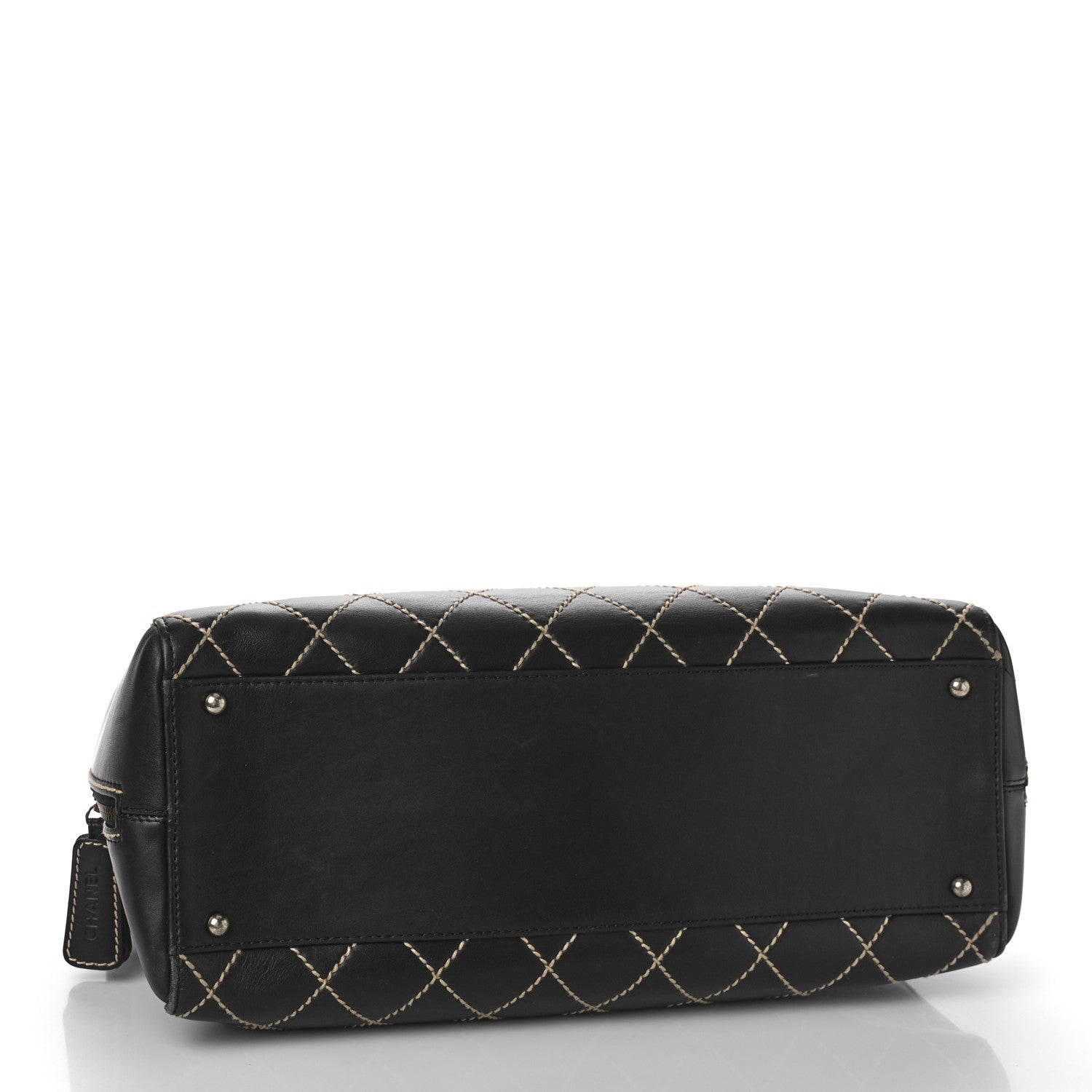 Chanel Calfskin Contrast Stitch Surpique Bowler Black 4 of 12