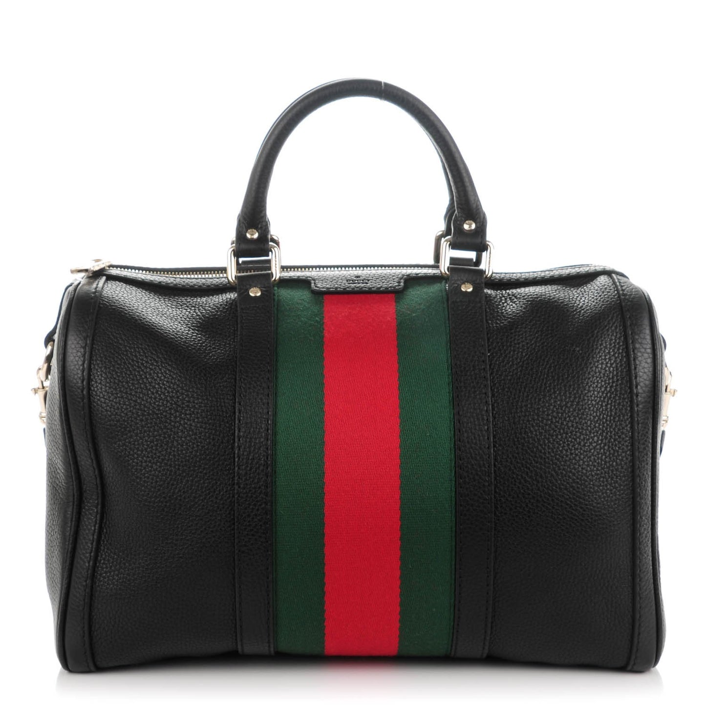 Calfskin Vintage Web Medium Boston Black