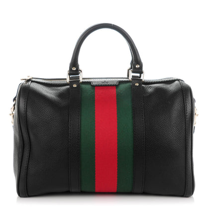 Gucci Calfskin Vintage Web Medium Boston Black 1 of 7