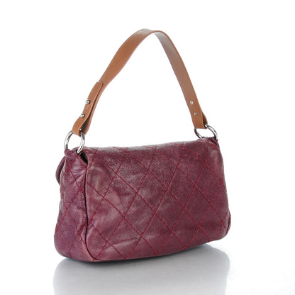 Chanel Glazed Calfskin Stitched On The Road Flap Plum 3 of 7
