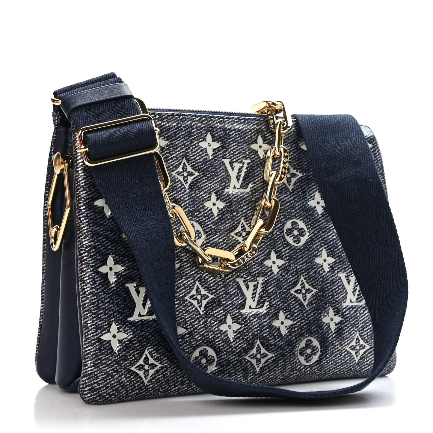 Lambskin Printed Monoglam Coussin PM Blue