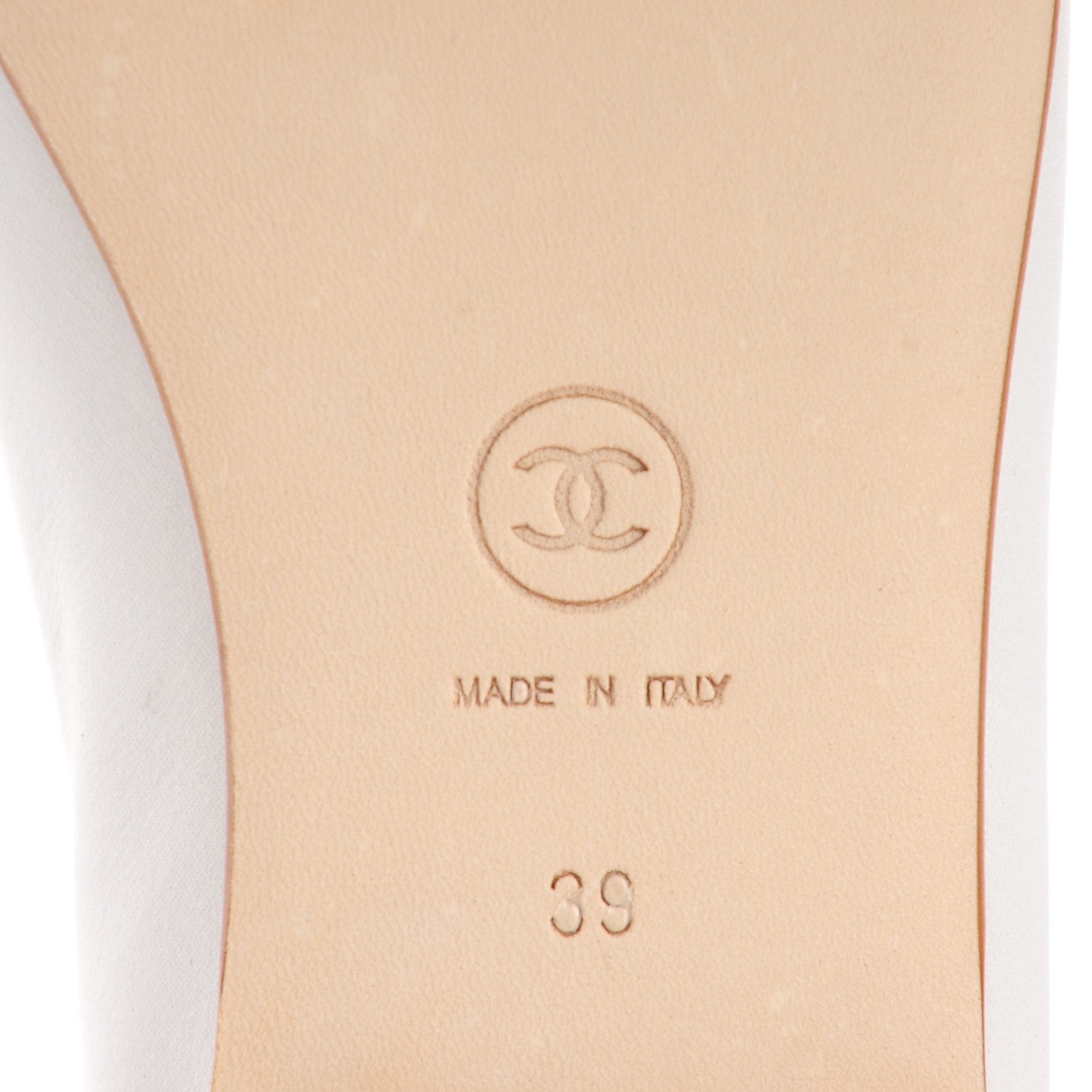 Chanel Lambskin Cap Toe CC Ballerina Flats 39 Dark White Bronze 6 of 9