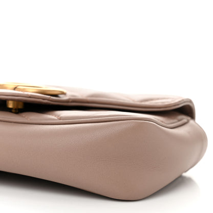Gucci Calfskin Matelasse Super Mini GG Marmont Shoulder Bag Porcelain Rose 10 of 11