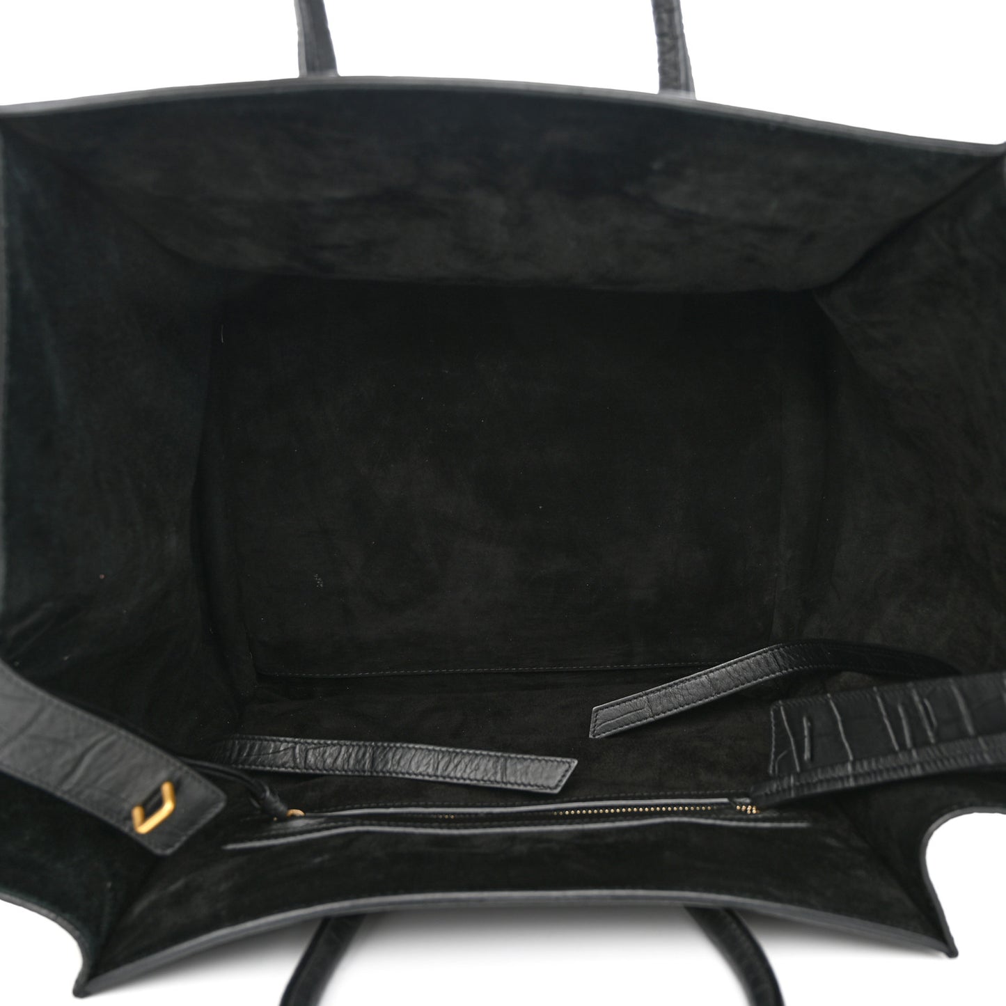 Calfskin Crocodile Embossed Medium Phantom Luggage Black