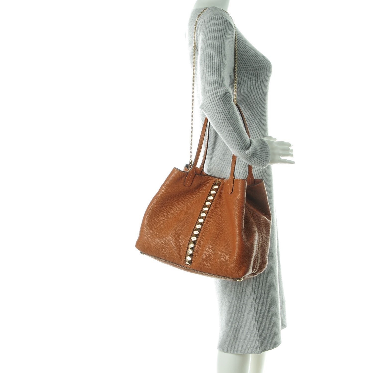 Valentino Garavani Grained Calfskin Va Va Voom Tote Cognac 2 of 8