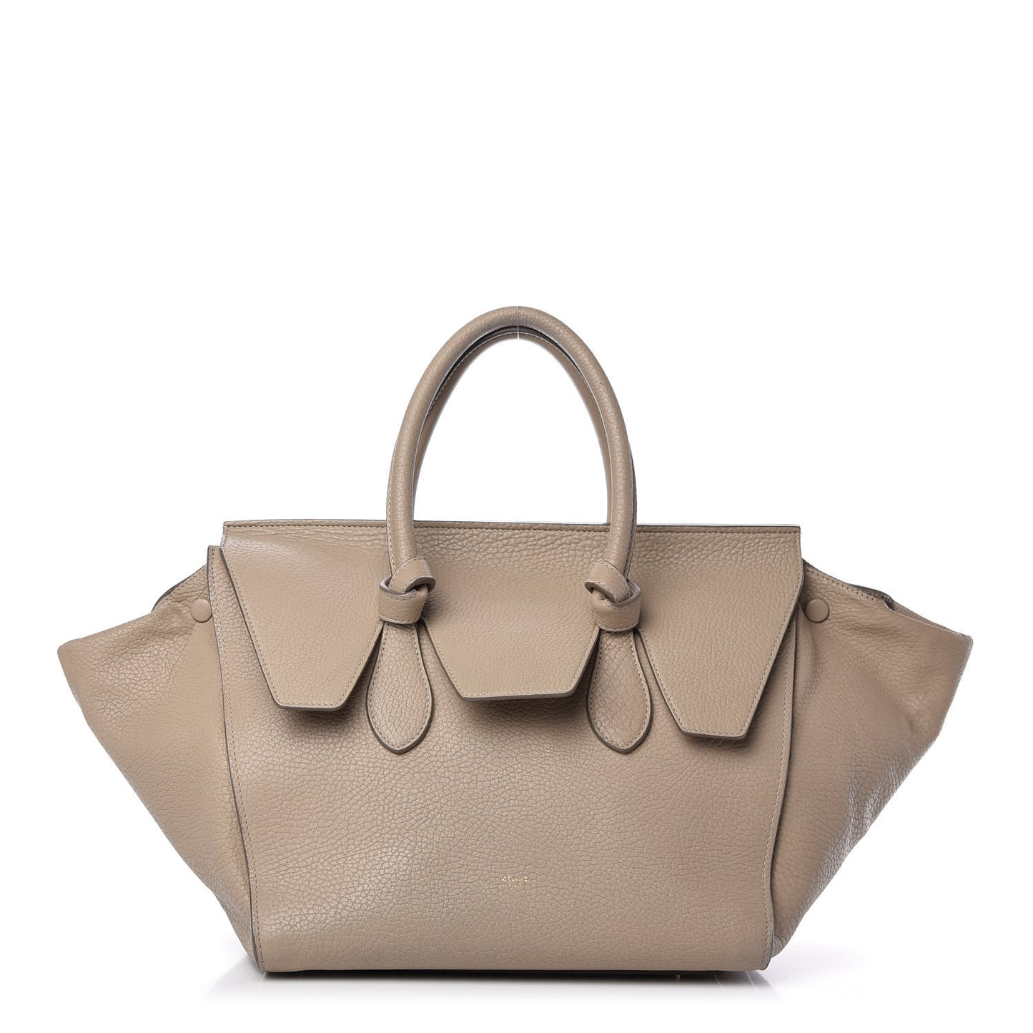 Crisped Calfskin Large Tie Knot Tote Light Taupe