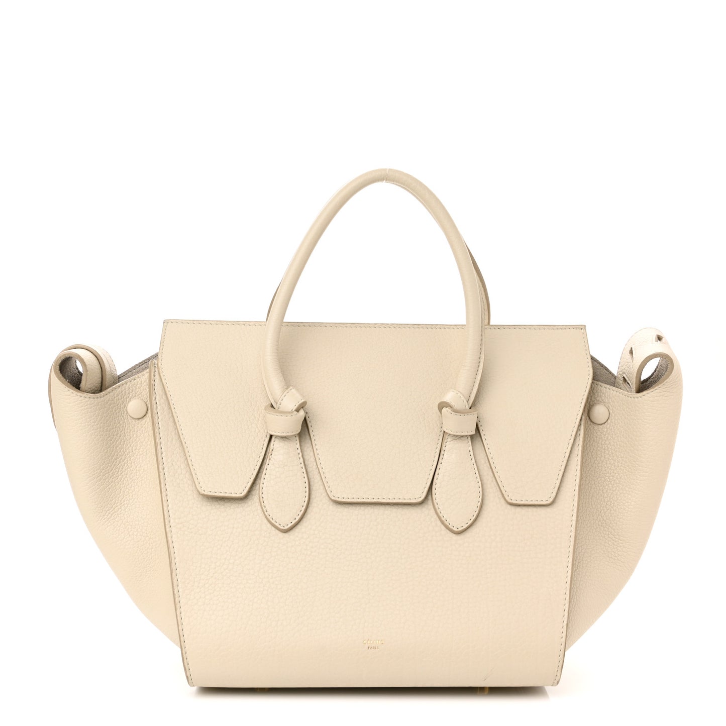 Crisped Calfskin Mini Tie Knot Tote Chalk