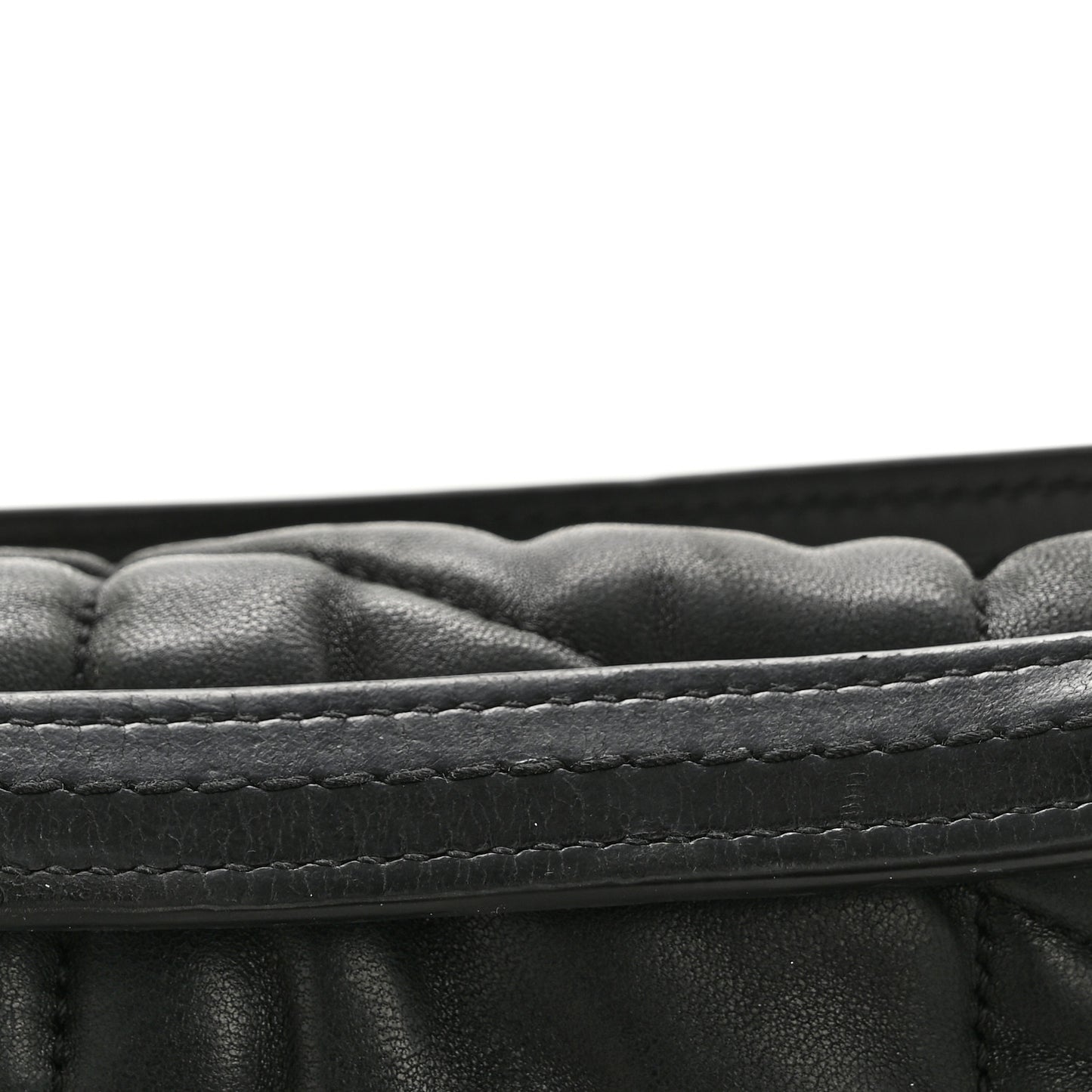 Lambskin Quilted Small Loulou Puffer Monogram Chain Satchel Black