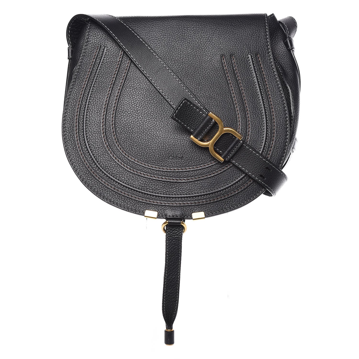 Chloe Calfskin Medium Marcie Round Crossbody Bag Black 1 of 11