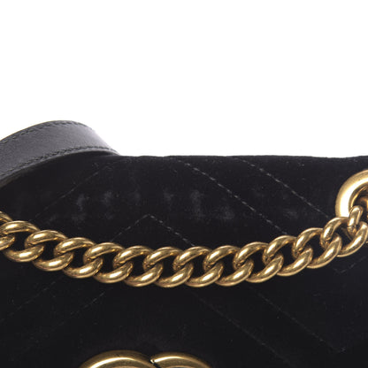 Gucci Velvet Matelasse Mini GG Marmont Shoulder Bag Black 11 of 12