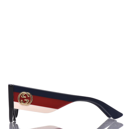 Gucci Acetate Oversized Rectangle Frame Web Sunglasses GG 0275/S Black 3 of 7
