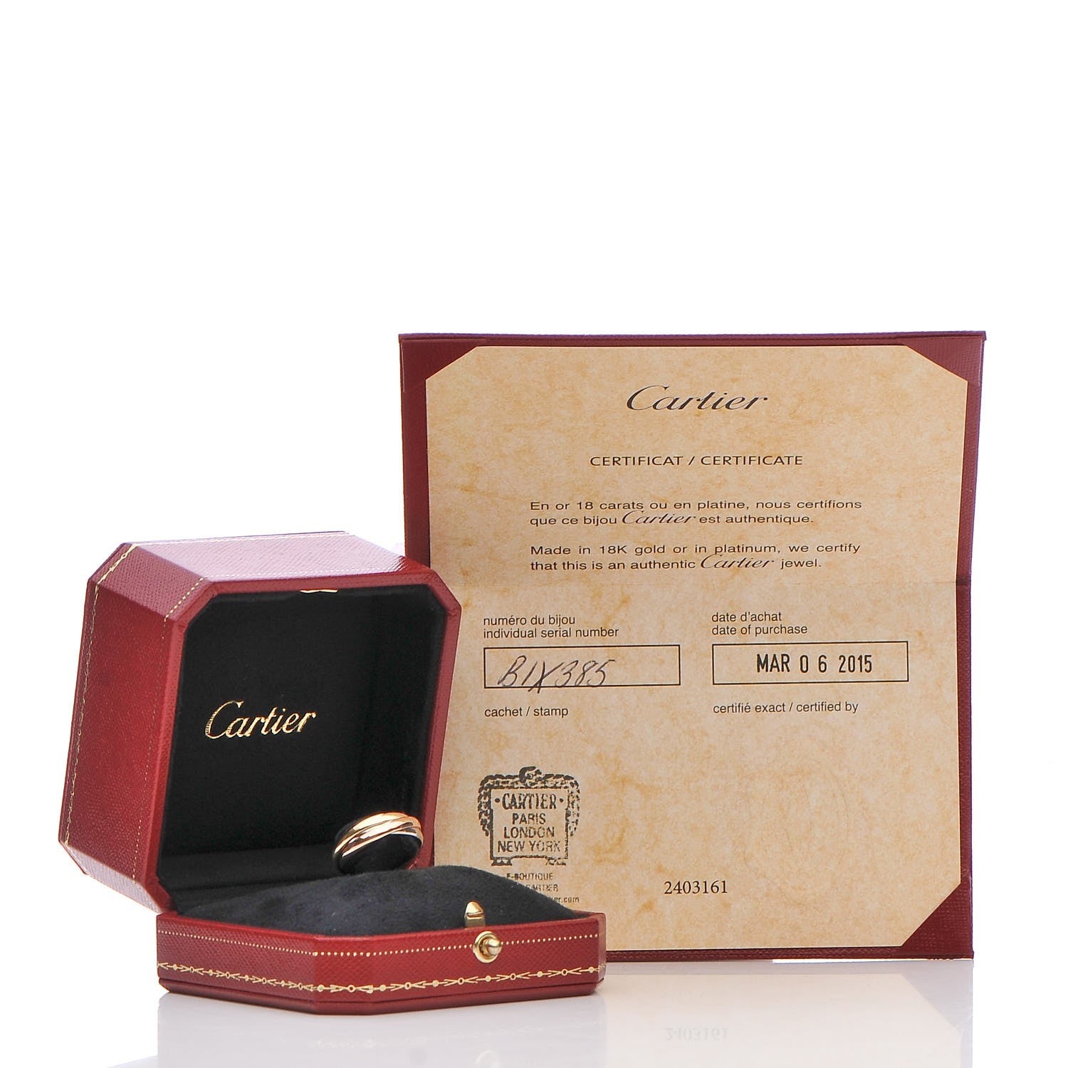 Cartier 18K Pink Yellow White Gold Small Trinity Ring 51 5.75 6 of 6