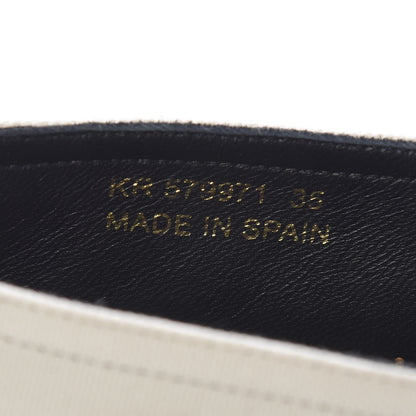 Saint Laurent Canvas Elba Logo Embroidered Espadrilles 35 Panna 8 of 10