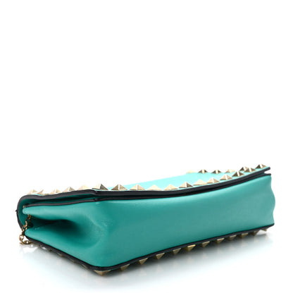 Valentino Garavani Calfskin Rockstud Flap Wallet On Chain Opaline Green 4 of 10