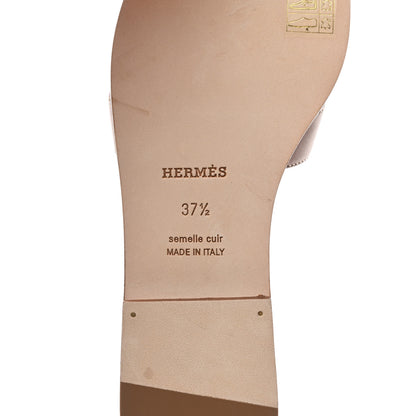 Hermes Box Calfskin Oran Sandals 37.5 Gold 8 of 9