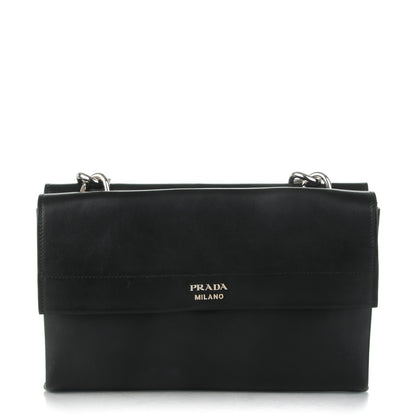 Prada Vitello Soft Chain Horizontal Shoulder Bag Nero Black 1 of 7