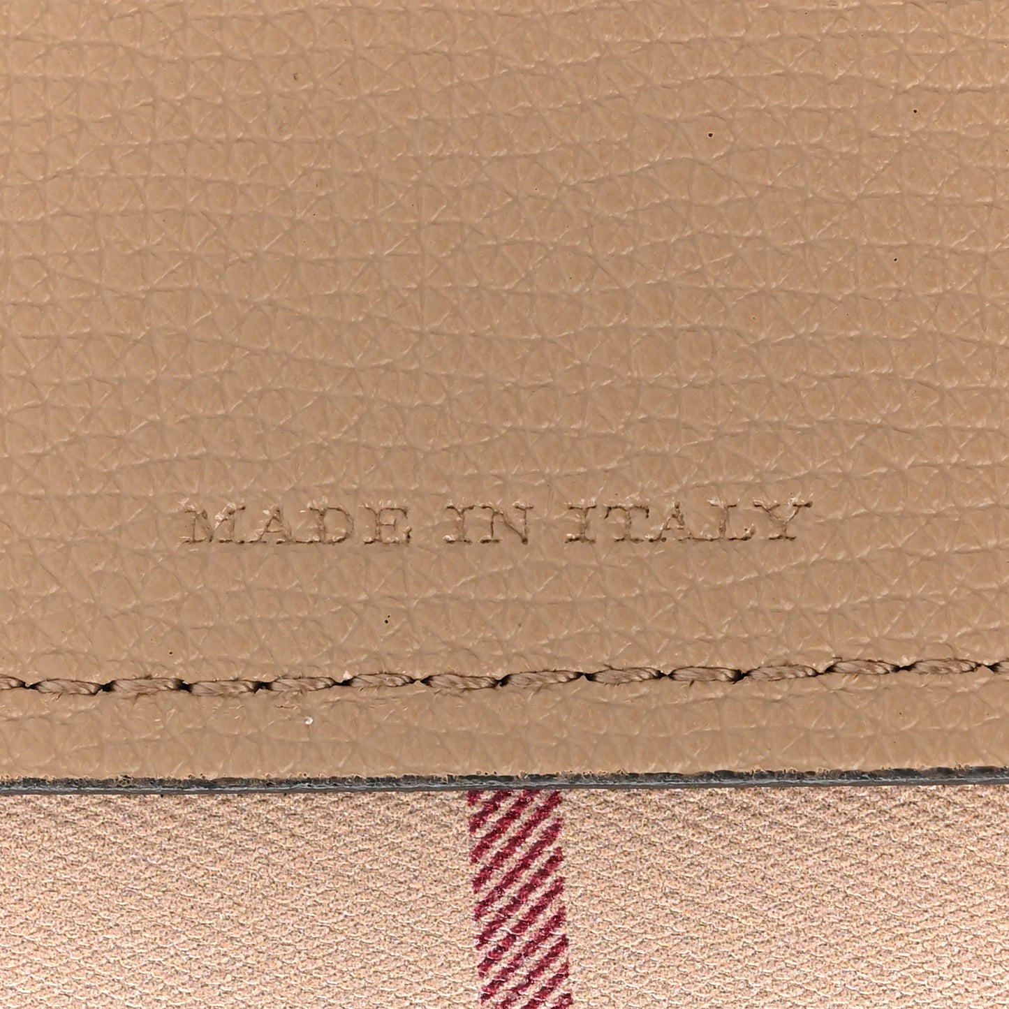 Grainy Calfskin Haymarket Check Medium Reversible Tote Camel