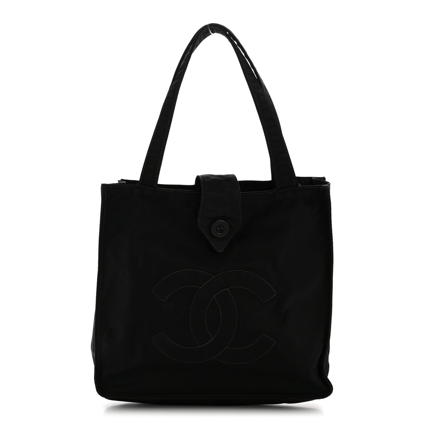 Nylon Button CC Tote Black