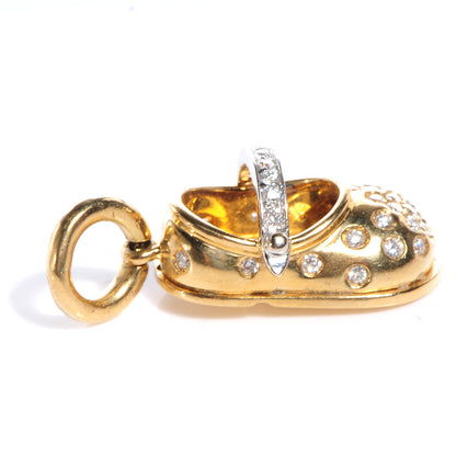 FASHIONPHILE AARONBASHA18kYellowGoldPaveDiamondsStrapBabyShoeCharm 3 of 5