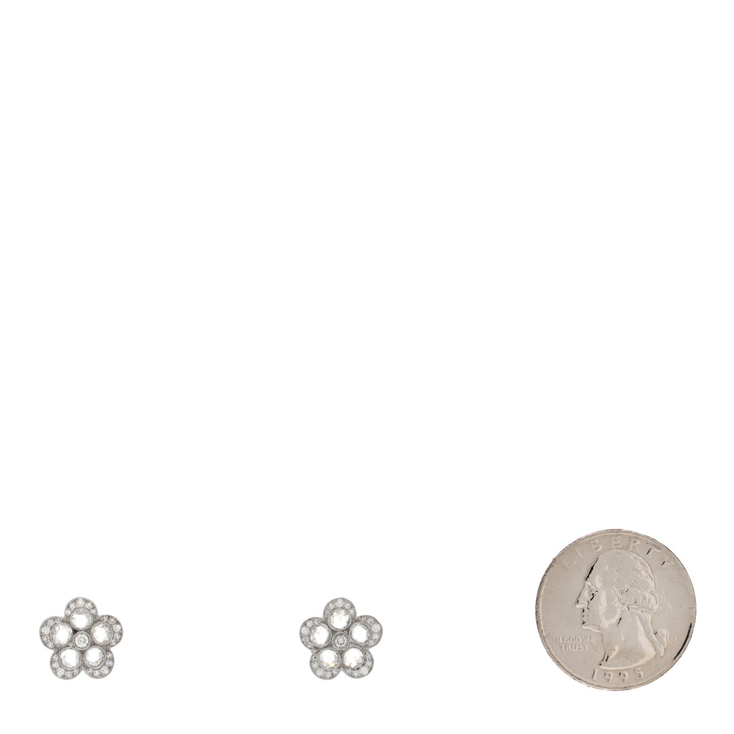 Platinum Diamond Enchant Flower Stud Earrings