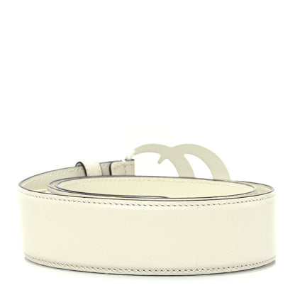 Gucci Azalea Calfskin Enamel Monochrome Double G 40mm Belt 85 34 Mystic White 2 of 5
