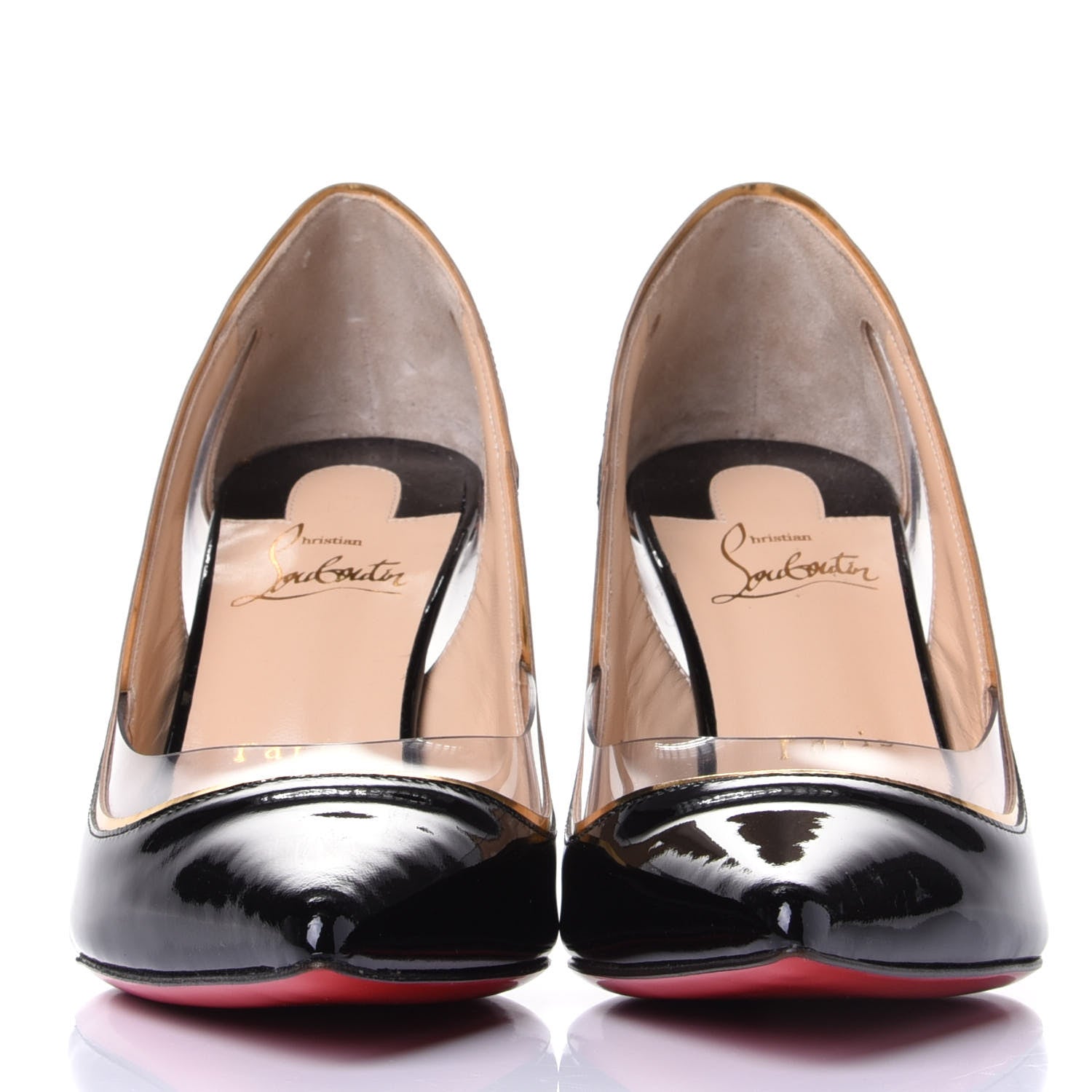 Christian Louboutin Patent PVC Specchio Cosmo 554 100 Pumps 37 Black 2 of 10