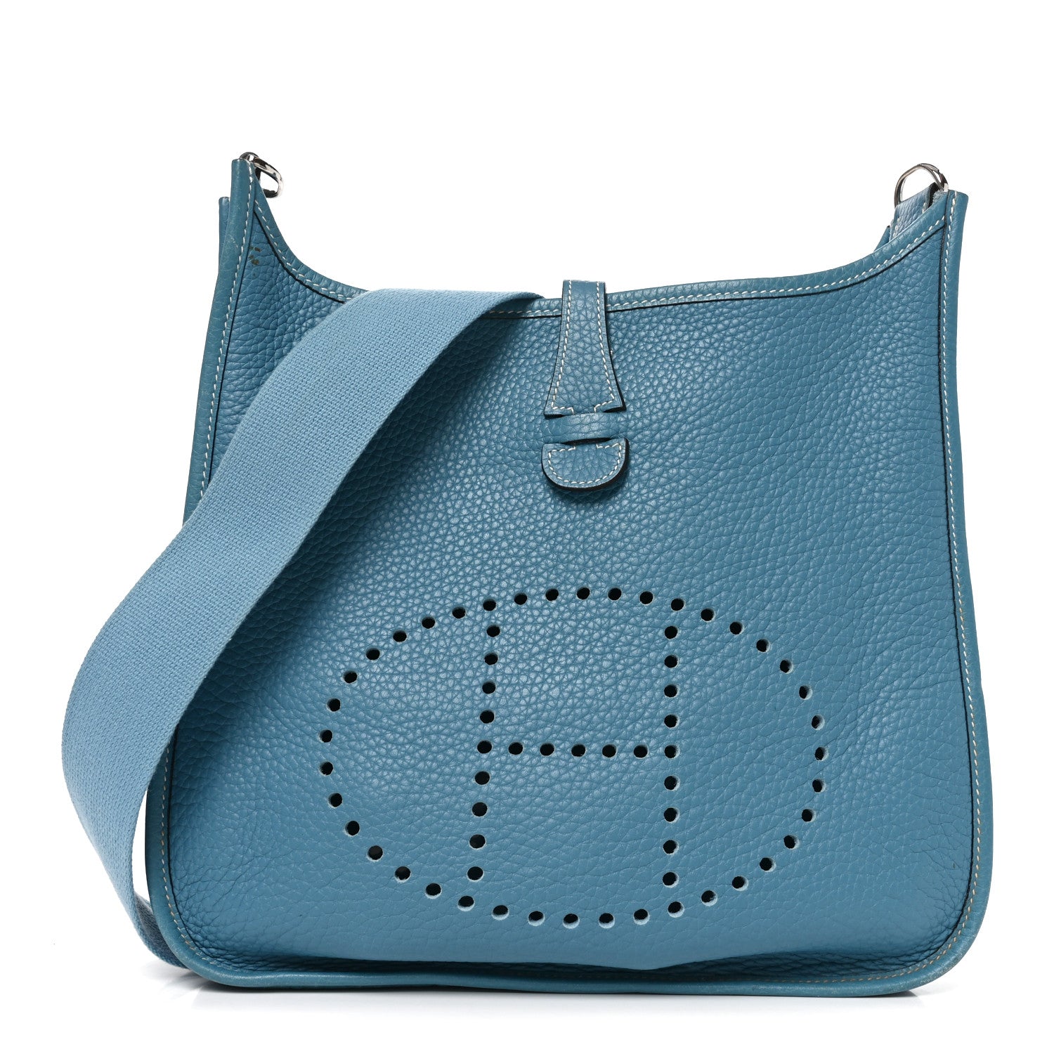 Hermes Taurillon Clemence Evelyne PM Blue Jean 1 of 10