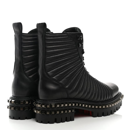 Christian Louboutin Calfskin Quilted Yetota Combat Boots 39 Black 5 of 8