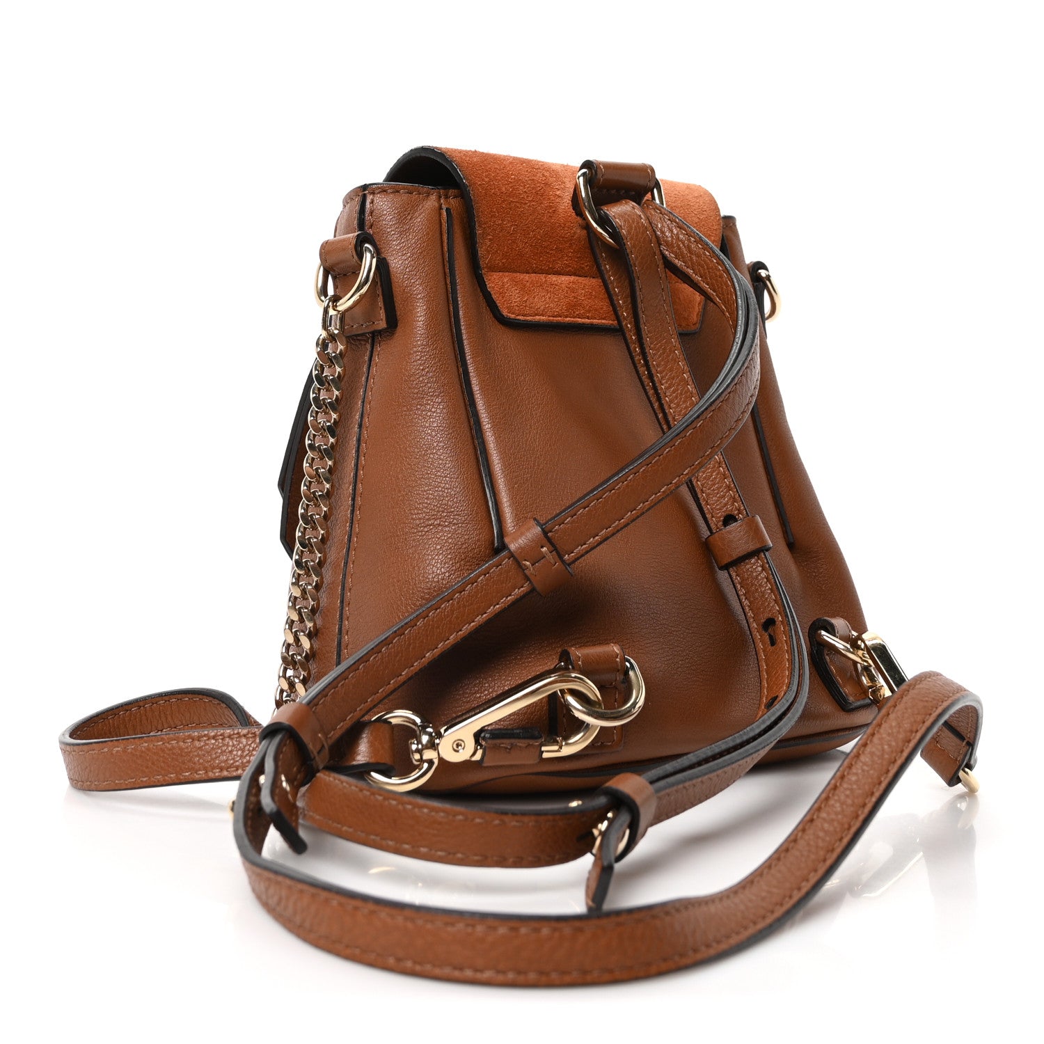 Chloe Suede Calfskin Mini Faye Backpack Tan 3 of 10