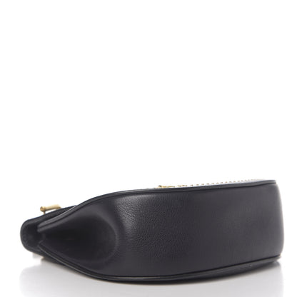 Chloe Suede Smooth Calfskin Studded Mini Drew Shoulder Bag Full Blue 3 of 8