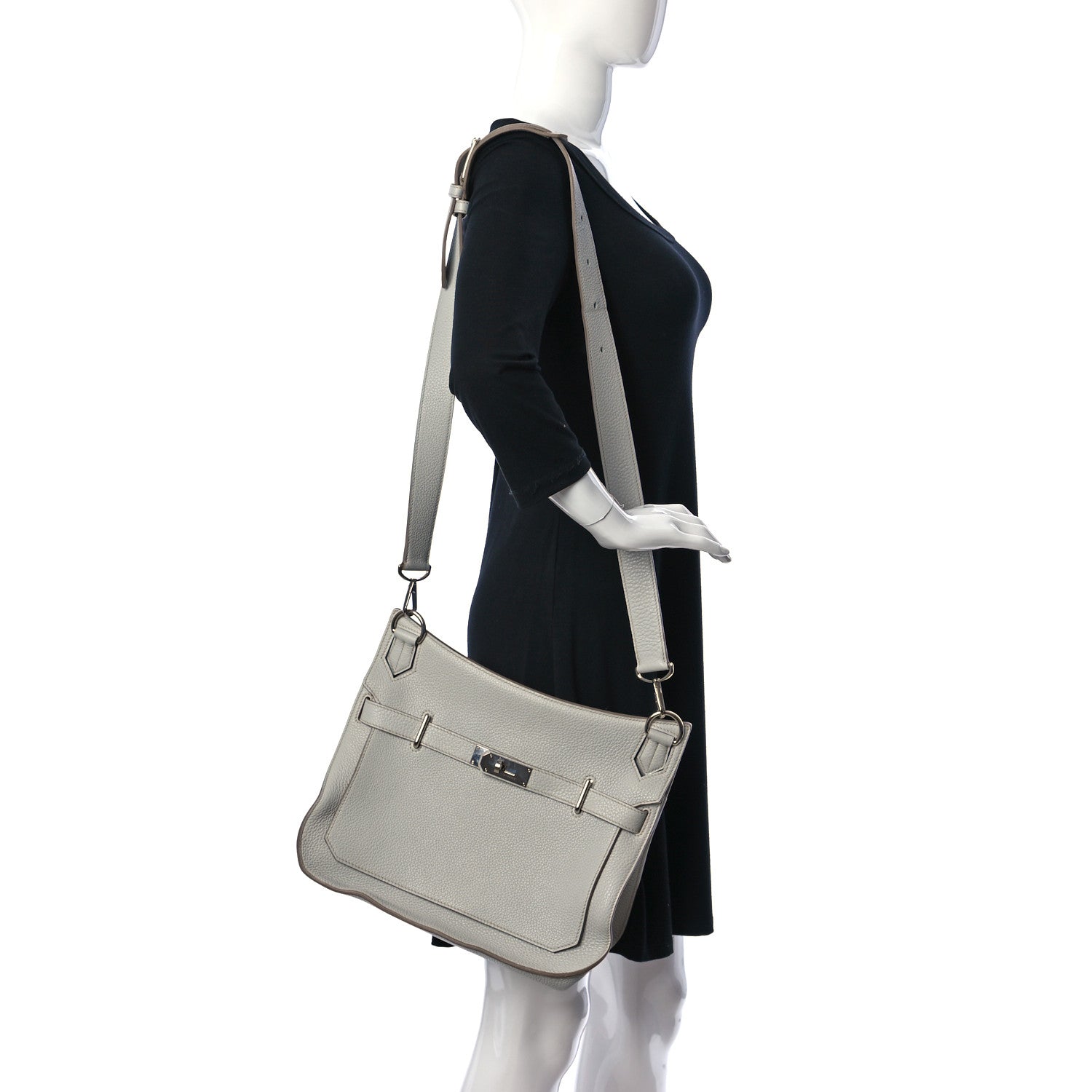 Hermes Taurillon Clemence Jypsiere 34 Gris Perle 2 of 11