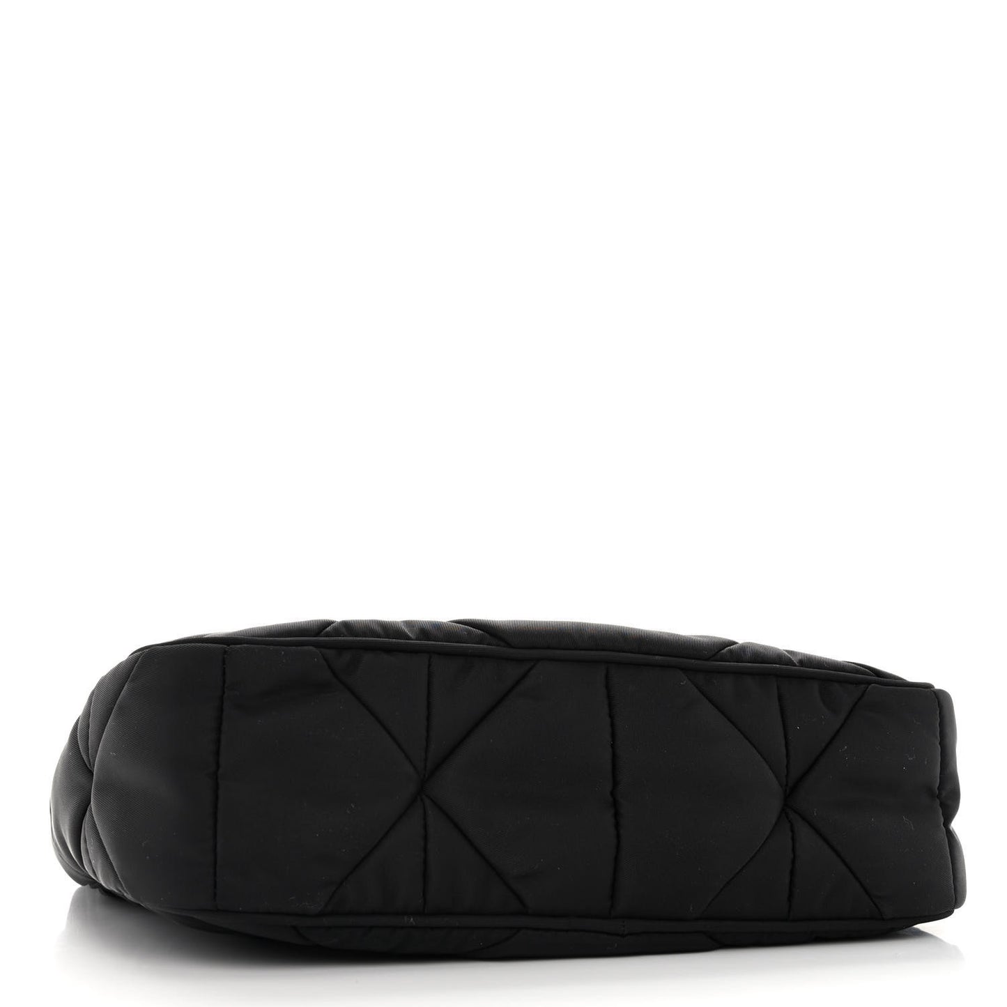 Tessuto Nylon Triangle Quilted Padded Patchwork System Shoulder Bag Black