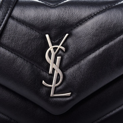 Saint Laurent Calfskin Y Quilted Monogram Toy Loulou Crossbody Bag Black 12 of 13