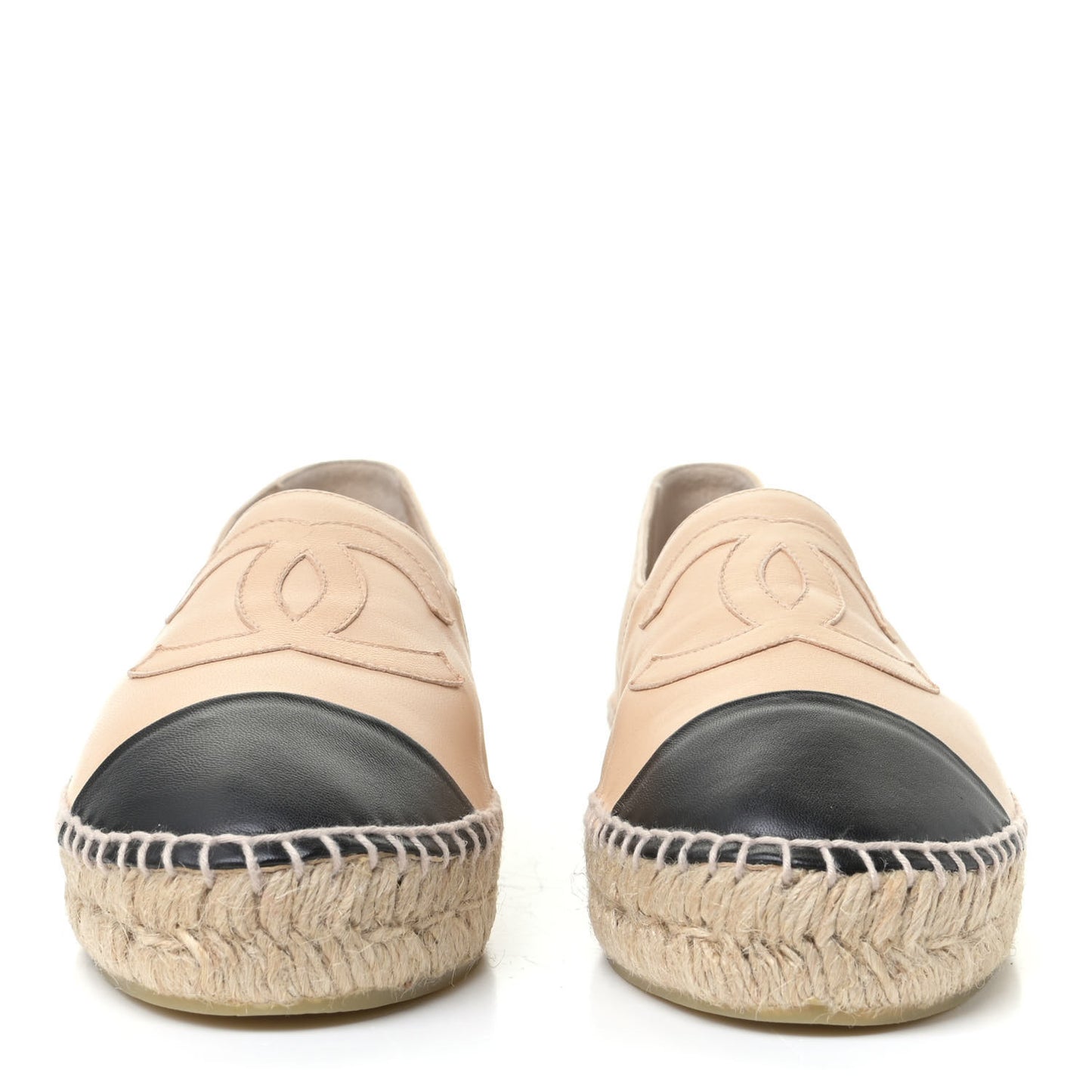 Lambskin CC Espadrilles 40 Beige Black